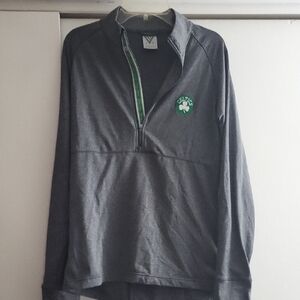 Boston Celtics Gray Quarter-Zip Pullover
